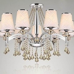 Modern Contemporary Crystal Chrome Metal Chandelier