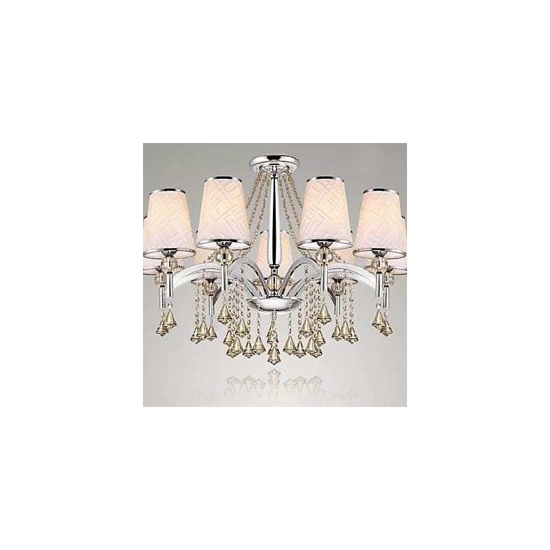 Modern Contemporary Crystal Chrome Metal Chandelier