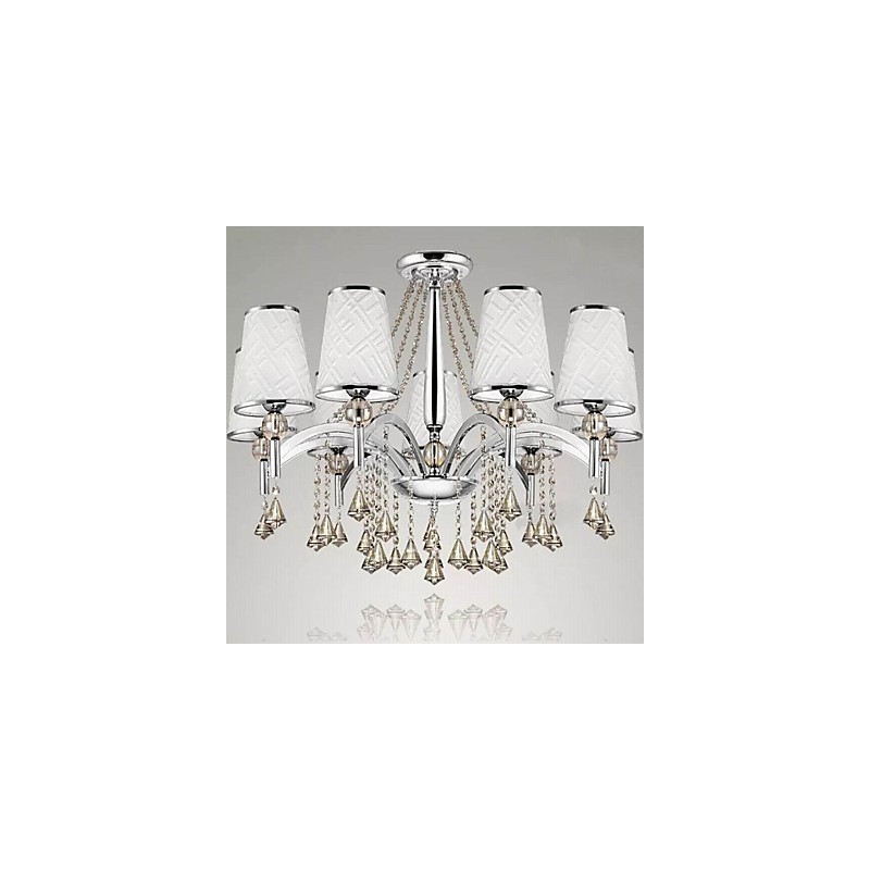 Modern Contemporary Crystal Chrome Metal Chandelier
