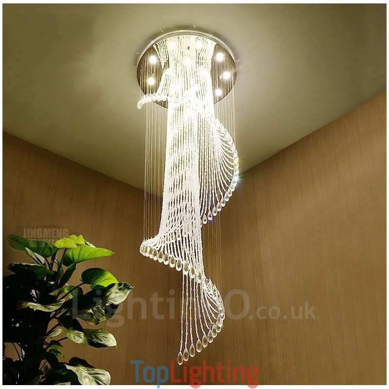 15 Lights Modern Crystal Ceiling Pendant Light Indoor Chandelier Lighting Lamps Fixtures with Bulbs