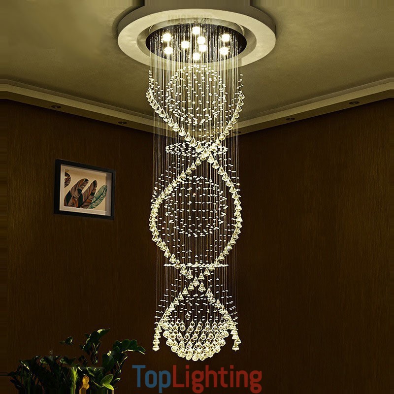 Extra Length 5 Meter Modern Crystal Ceiling Pendant Light Indoor Chandelier Lighting Lamps Fixtures