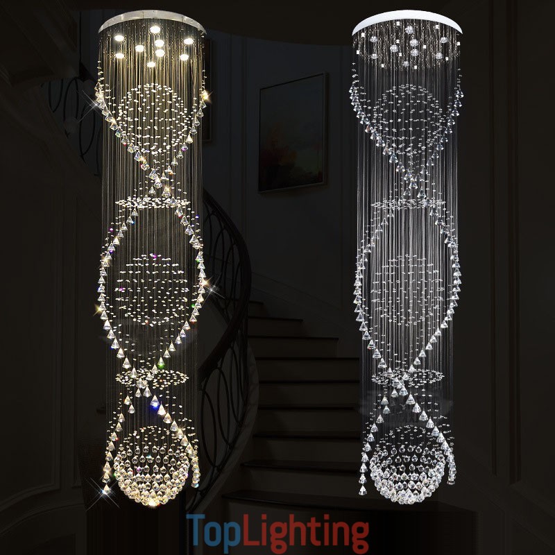 Extra Length 5 Meter Modern Crystal Ceiling Pendant Light Indoor Chandelier Lighting Lamps Fixtures