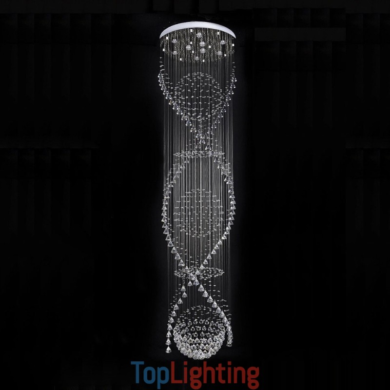 Extra Length 5 Meter Modern Crystal Ceiling Pendant Light Indoor Chandelier Lighting Lamps Fixtures