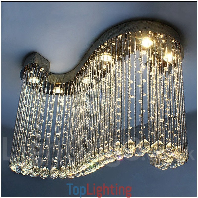 6 Lights Modern Crystal Ceiling Pendant Light Indoor Chandelier Lighting Lamps Fixtures
