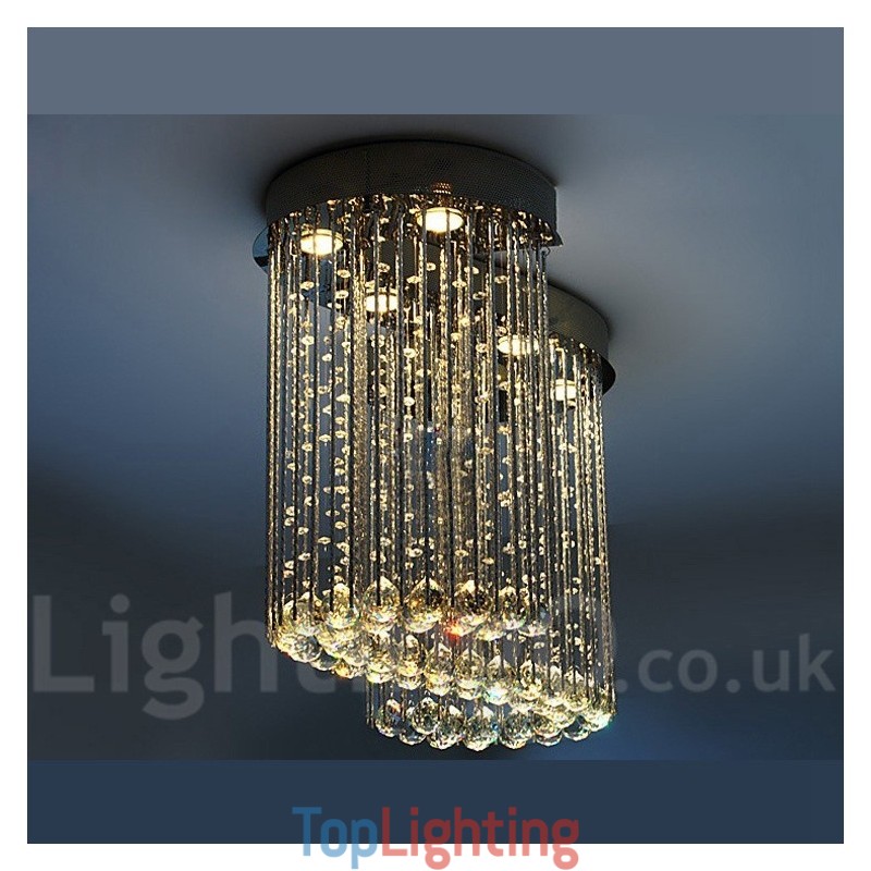 6 Lights Modern Crystal Ceiling Pendant Light Indoor Chandelier Lighting Lamps Fixtures