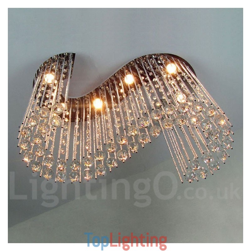 6 Lights Modern Crystal Ceiling Pendant Light Indoor Chandelier Lighting Lamps Fixtures