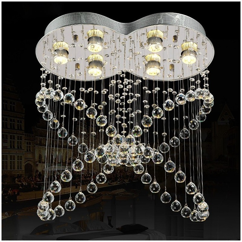 6 Lights Modern Crystal Ceiling Pendant Light Indoor Chandelier Lighting Lamps Fixtures
