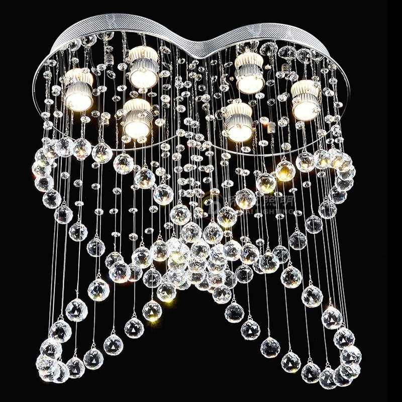6 Lights Modern Crystal Ceiling Pendant Light Indoor Chandelier Lighting Lamps Fixtures