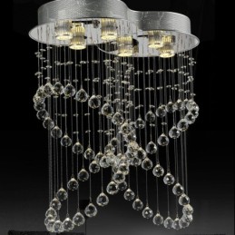 6 Lights Modern Crystal Ceiling Pendant Light Indoor Chandelier Lighting Lamps Fixtures