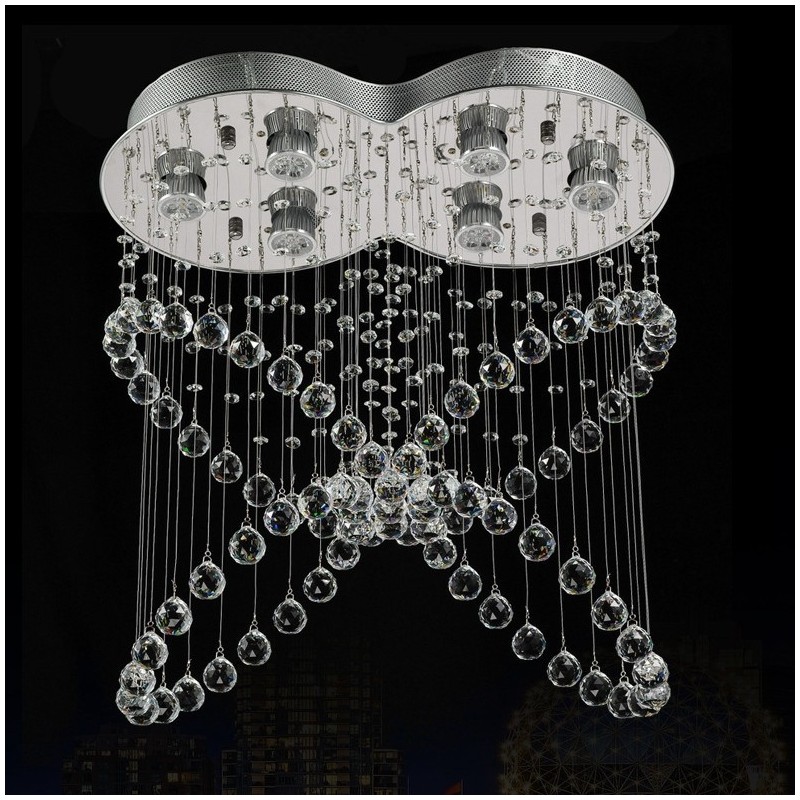 6 Lights Modern Crystal Ceiling Pendant Light Indoor Chandelier Lighting Lamps Fixtures