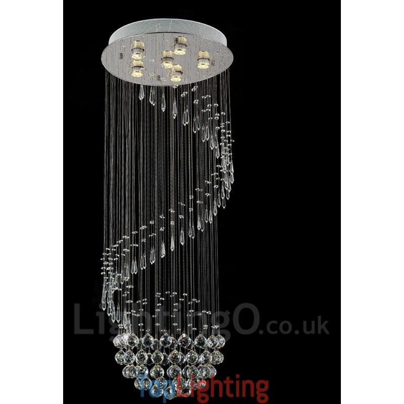 6 Lights Modern Crystal Ceiling Pendant Light Indoor Chandelier Lighting Lamps Fixtures