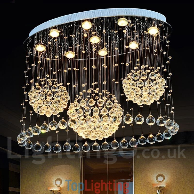 9 Lights Modern Crystal Ceiling Pendant Light Indoor Chandelier Lighting Lamps Fixtures