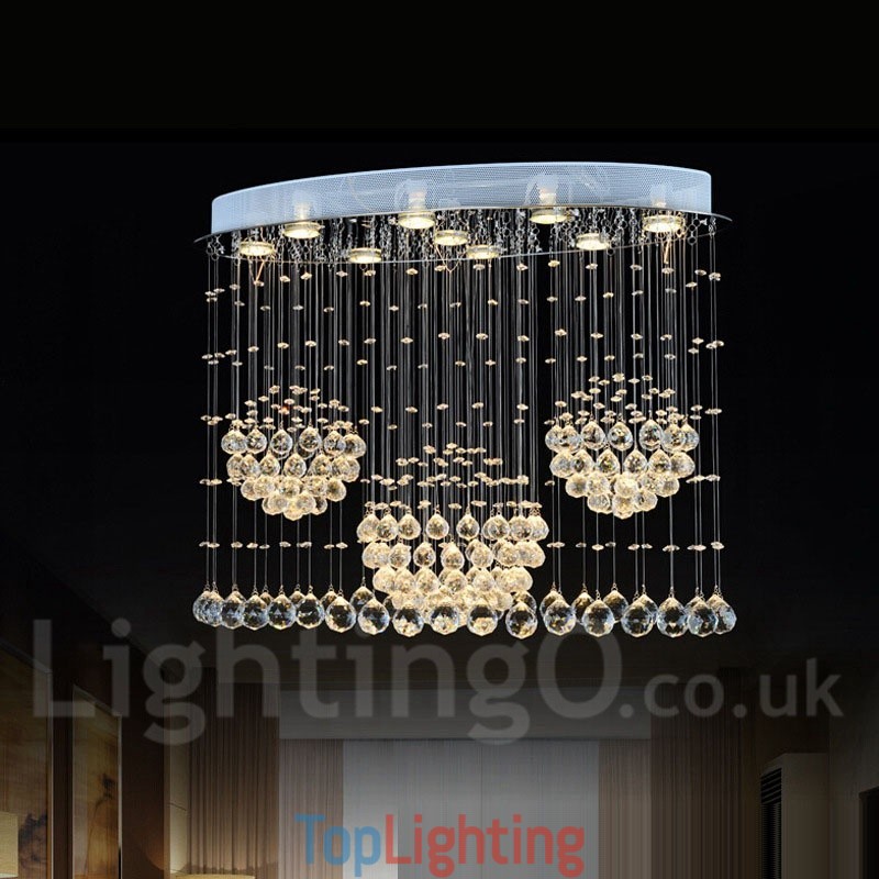 9 Lights Modern Crystal Ceiling Pendant Light Indoor Chandelier Lighting Lamps Fixtures