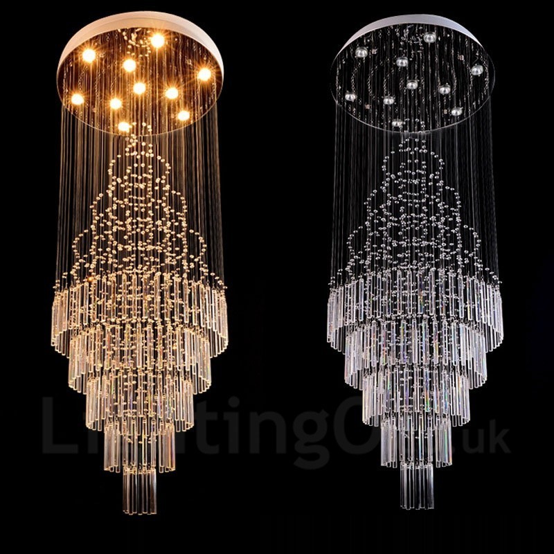 10 Lights Modern Crystal Ceiling Pendant Light Indoor Chandelier Lighting Lamps Fixtures