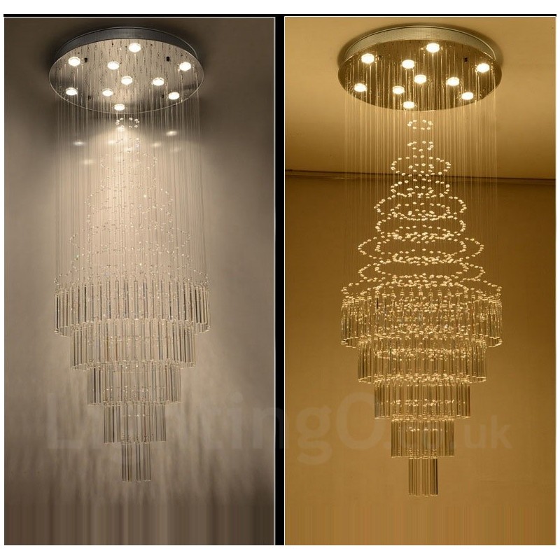 10 Lights Modern Crystal Ceiling Pendant Light Indoor Chandelier Lighting Lamps Fixtures
