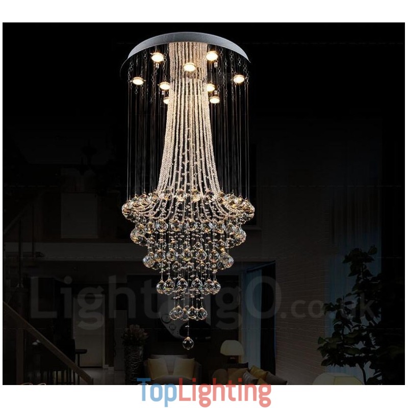 9 Lights Modern Crystal Ceiling Pendant Light Indoor Chandelier Lighting Lamps Fixtures