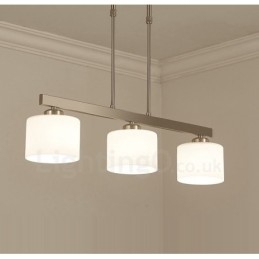 3 Lights Modern Chrome Pendant Light Indoor Chandelier Home Hanging Lighting Lamps Fixtures with Glass Shades