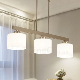 3 Lights Modern Chrome Pendant Light Indoor Chandelier Home Hanging Lighting Lamps Fixtures with Glass Shades
