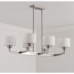 6 Lights Modern Chrome Pendant Light Indoor Chandelier Home Hanging Lighting Lamps Fixtures with Glass Shades