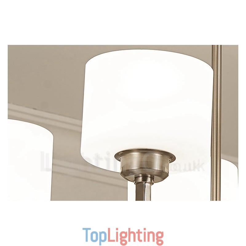 6 Lights Modern Chrome Pendant Light Indoor Chandelier Home Hanging Lighting Lamps Fixtures with Glass Shades