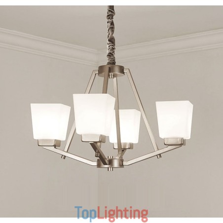 4 Lights Chrome Pendant Light Indoor Modern Chandelier Home Hanging Lighting Lamps Fixtures with Glass Shades 4 Lights Chrome Pendant Light Indoor Modern Chandelier Home Hanging Lighting Lamps Fixtures with Glass Shades