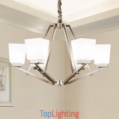 6 Lights Chrome Pendant Light Indoor Modern Chandelier Home Hanging Lighting Lamps Fixtures with Glass Shades 6 Lights Chrome Pendant Light Indoor Modern Chandelier Home Hanging Lighting Lamps Fixtures with Glass Shades