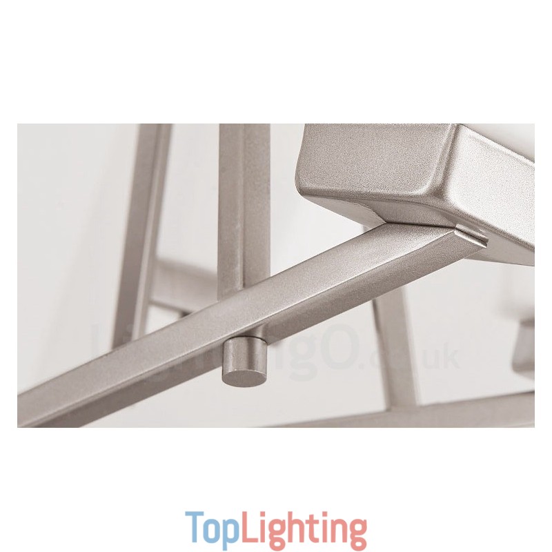 6 Lights Chrome Pendant Light Indoor Modern Chandelier Home Hanging Lighting Lamps Fixtures with Glass Shades