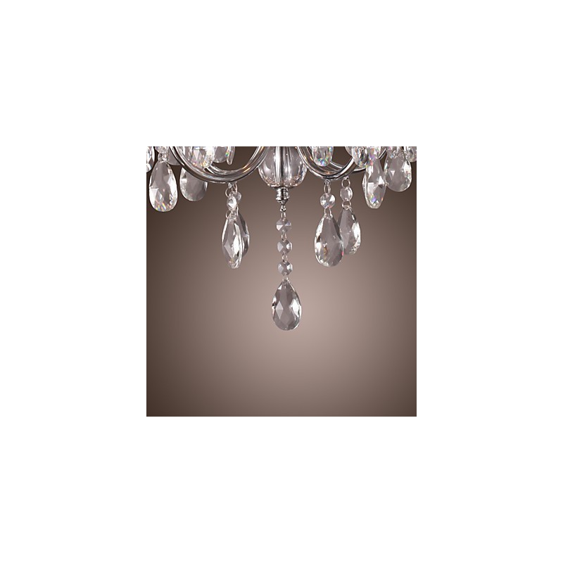 Traditional Classic Crystal Chrome Metal Chandelier