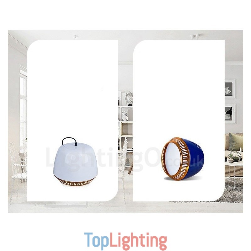 1 Light Modern Contemporary Pendant Light with Black White Red Blue Shade