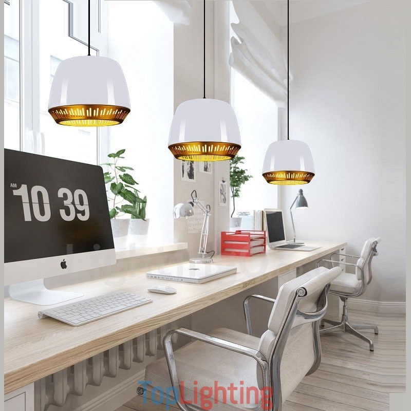 1 Light Modern Contemporary Pendant Light with Black White Red Blue Shade