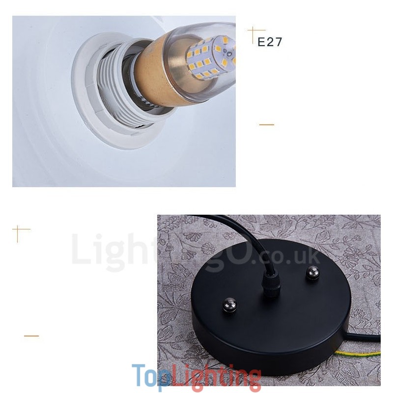 1 Light Modern Contemporary Pendant Light with Black White Red Blue Shade
