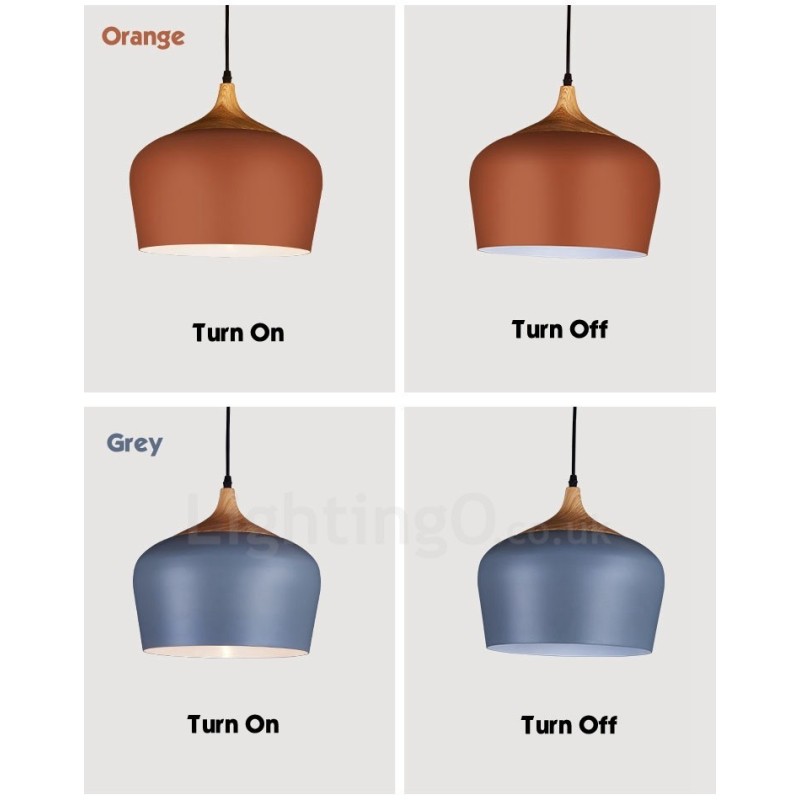 1 Light Modern Contemporary Pendant Light Pendant Lamp with White Red Blue Shade