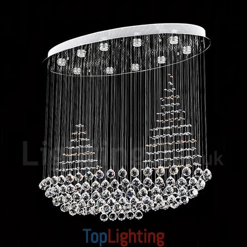 10 Lights Modern K9 Crystal Ceiling Pendant Light Indoor Chandelier Lighting Lamps Fixtures