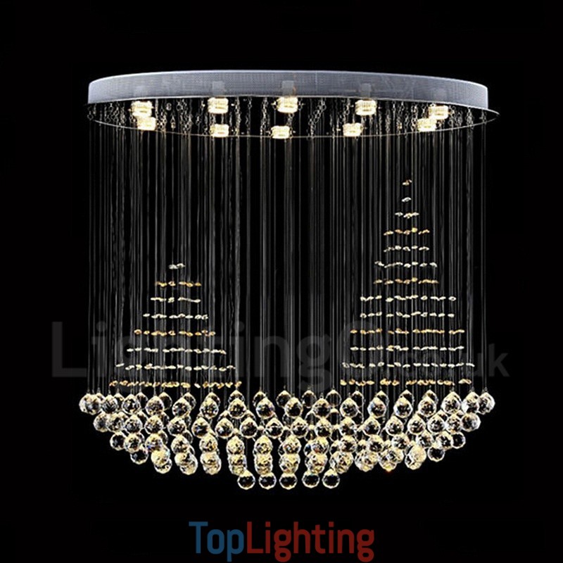 10 Lights Modern K9 Crystal Ceiling Pendant Light Indoor Chandelier Lighting Lamps Fixtures