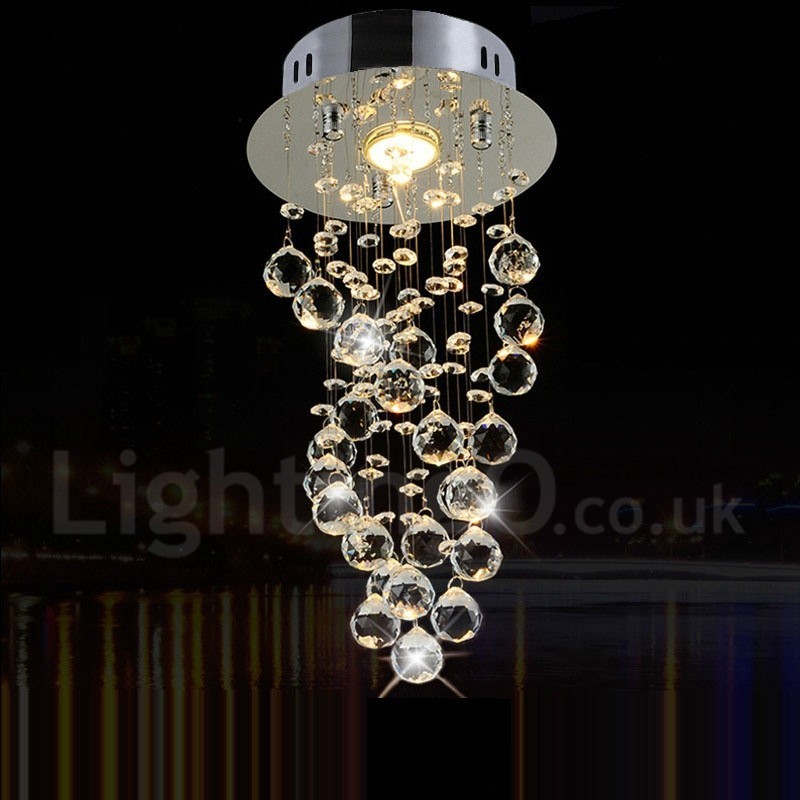 1 Light Modern K9 Crystal Ceiling Pendant Light Indoor Chandelier Lighting Lamps Fixtures
