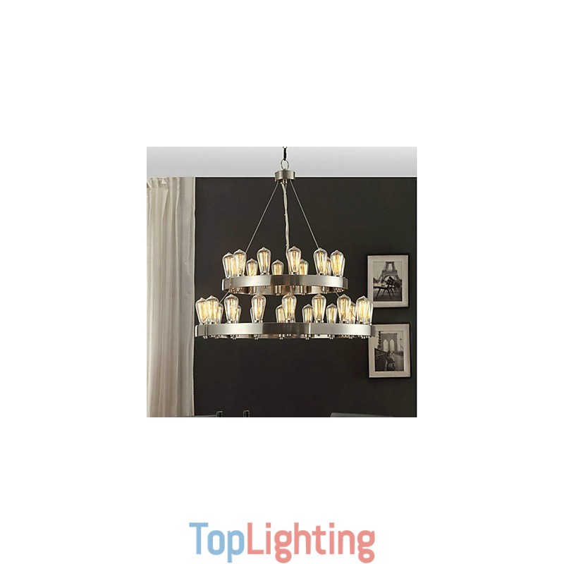 Vintage Mini Style Chrome Metal Chandelier