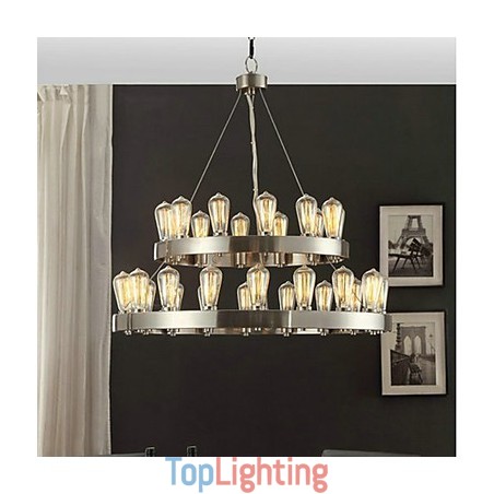 Vintage Mini Style Chrome Metal Chandelier Vintage Mini Style Chrome Metal Chandelier