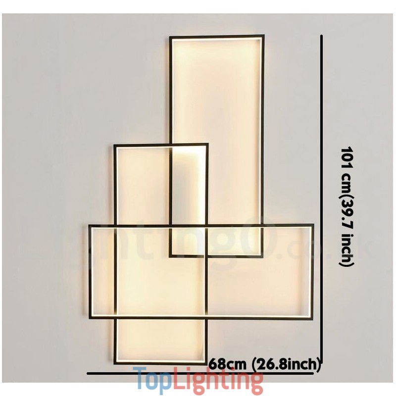Modern Comtemporary Alumilium Painting Ceiling Light Flush Mount Wall Light with Remoter Dimmer for Living Room Bed Room