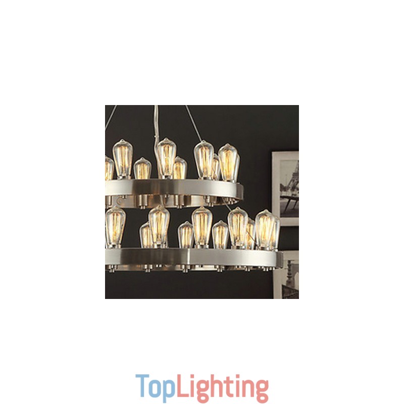 Vintage Mini Style Chrome Metal Chandelier