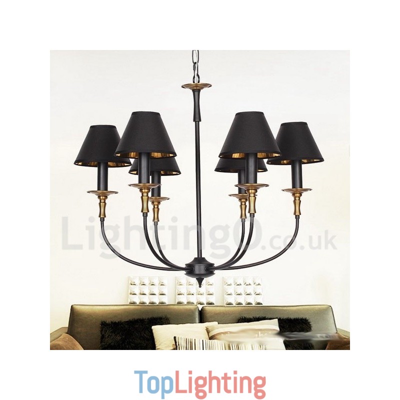 6 Light Rustic Retro Contemporary Candle Style Chandelier