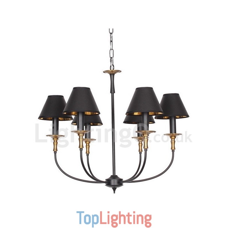 6 Light Rustic Retro Contemporary Candle Style Chandelier