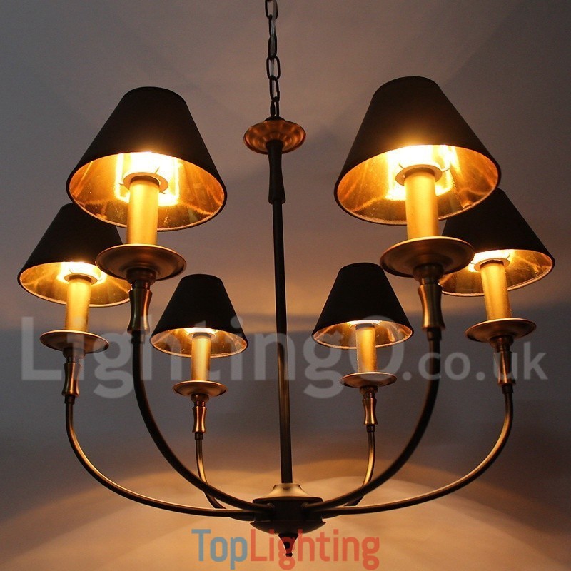 6 Light Rustic Retro Contemporary Candle Style Chandelier