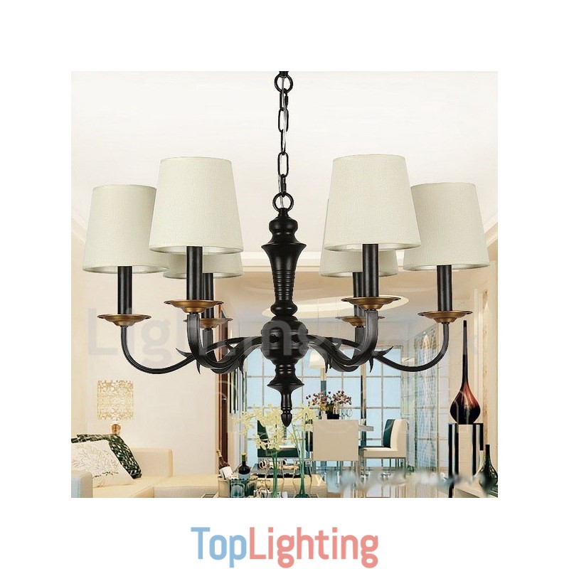 6 Light Rustic Retro Candle Style Chandelier