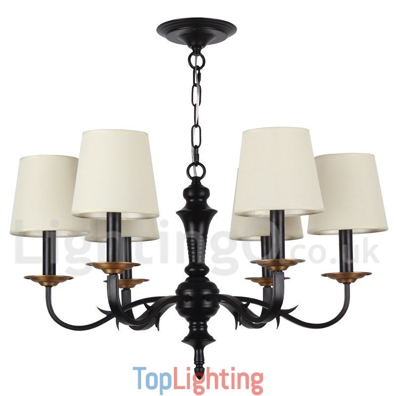6 Light Rustic Retro Candle Style Chandelier