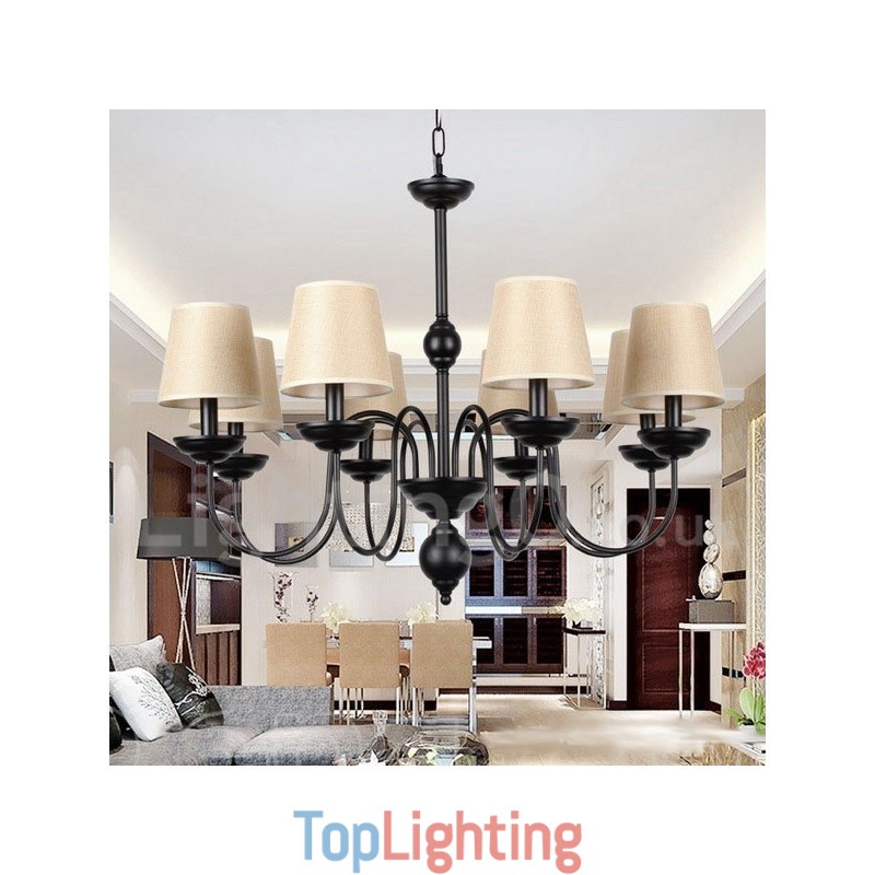 8 Light Rustic Retro Contemporary Candle Style Chandelier