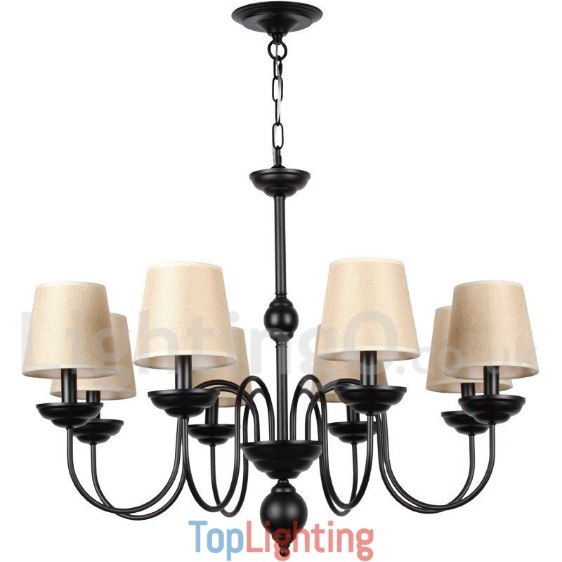 8 Light Rustic Retro Contemporary Candle Style Chandelier