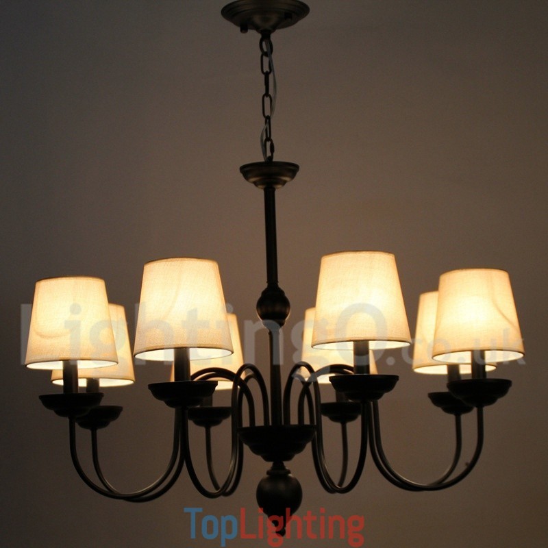 8 Light Rustic Retro Contemporary Candle Style Chandelier