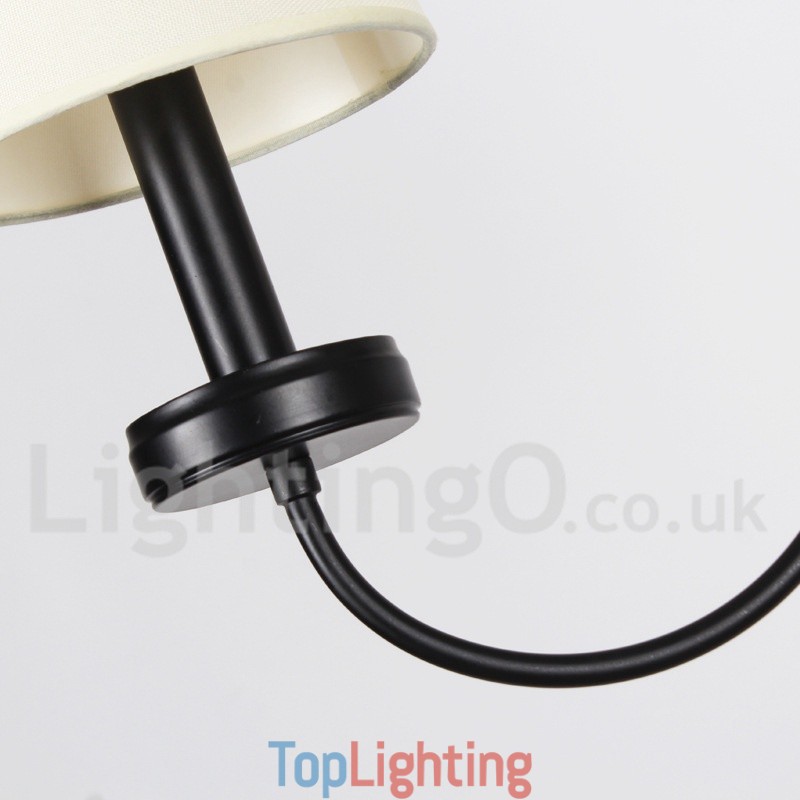 5 Light Retro Contemporary Black Candle Style Chandelier