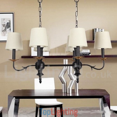6 Light Rustic Retro Black Candle Style Chandelier 6 Light Rustic Retro Black Candle Style Chandelier