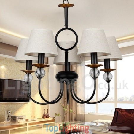 5 Light Rustic Retro Black Mediterranean Style Contemporary Candle Style Chandelier 5 Light Rustic Retro Black Mediterranean Style Contemporary Candle Style Chandelier